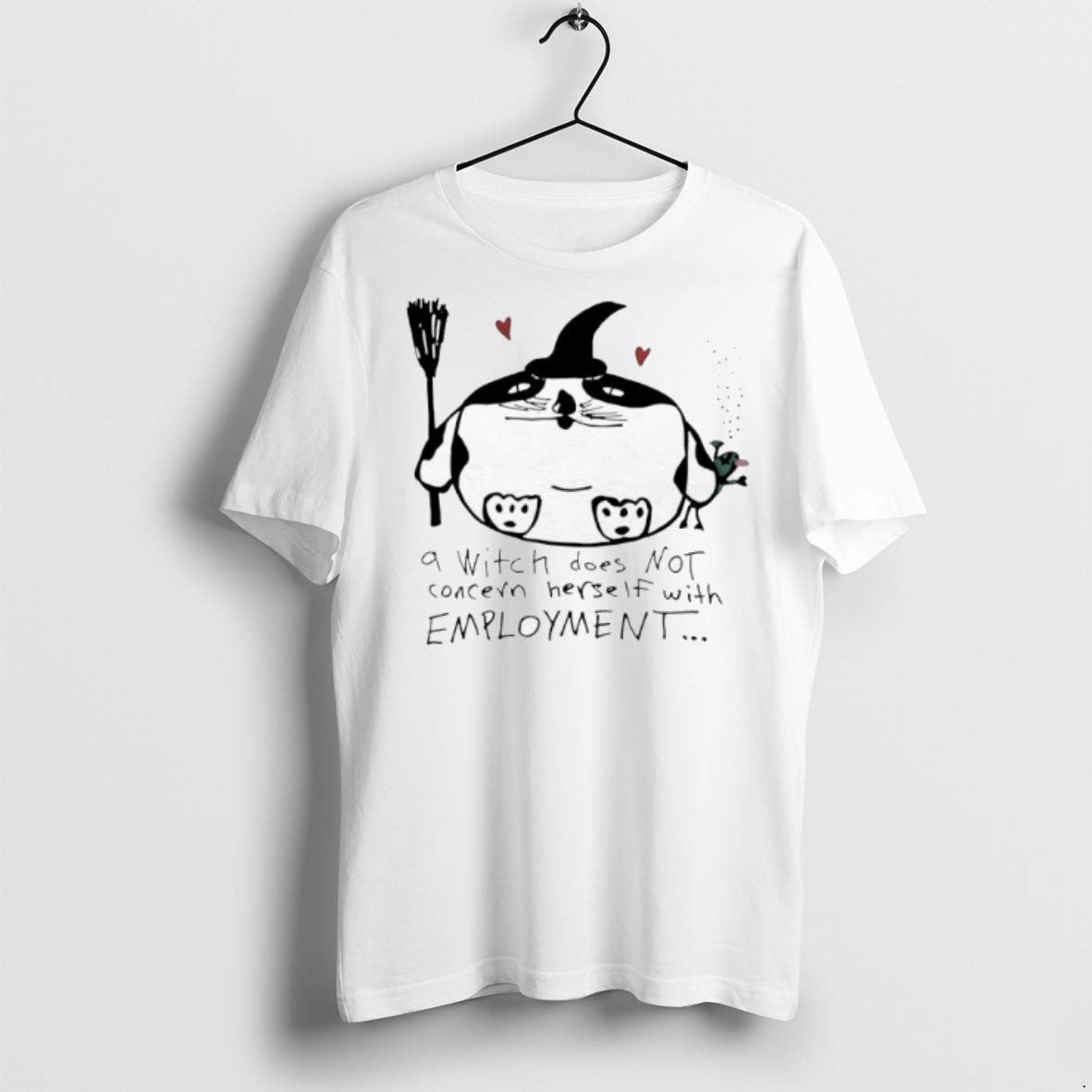Premium Cat Witch Does Not Concern Herse If Employment T Shirts Long