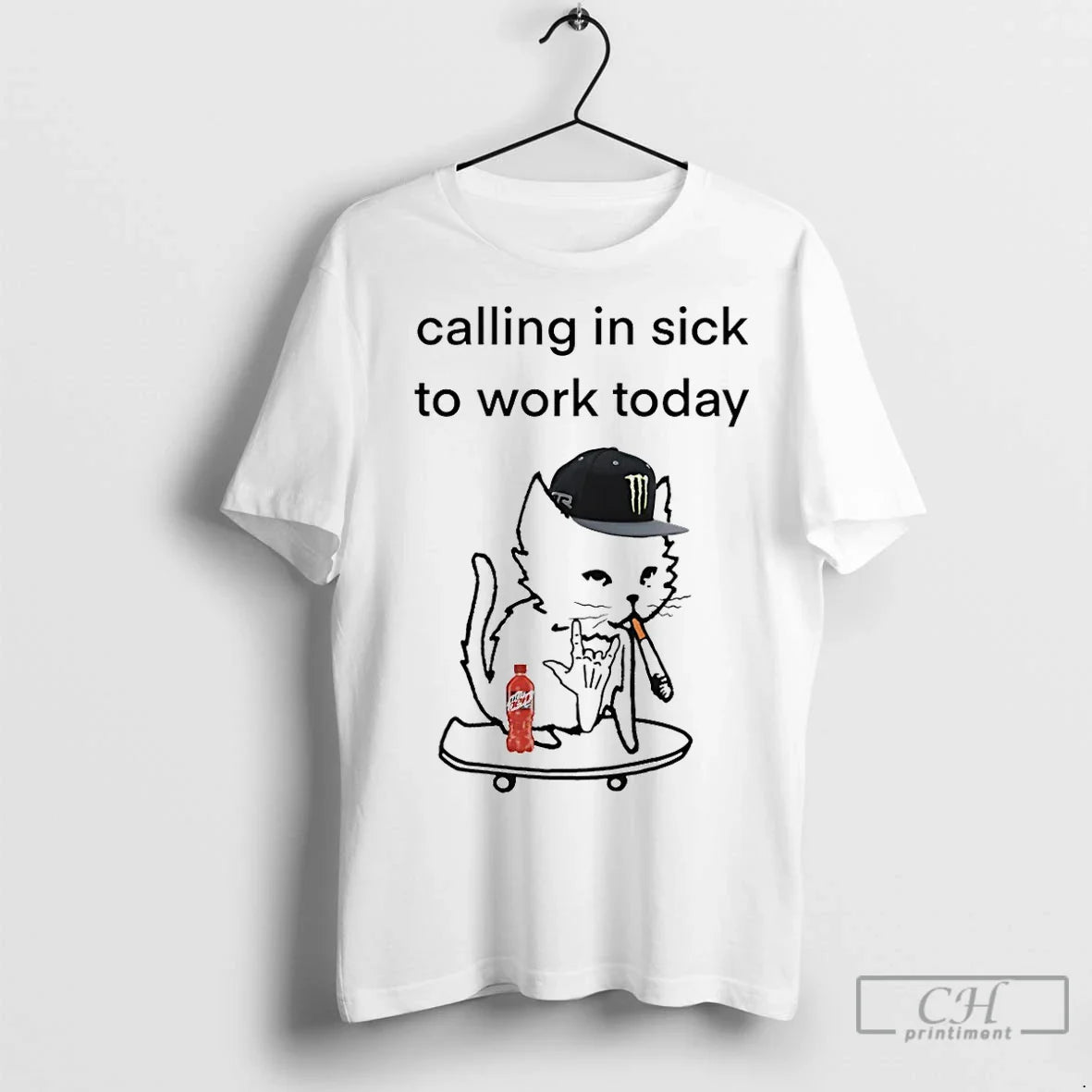 Premium Cat Calling Sick To Work Today Long Sleeve Elegant Collection