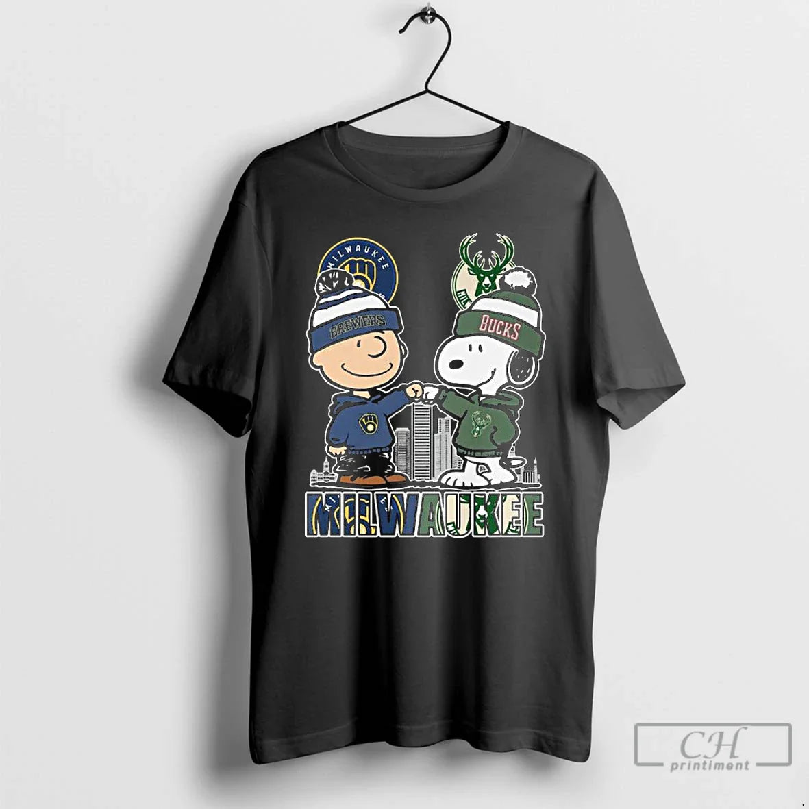 Premium Charlie Brown And Snoopy Wisconsin Milwaukee Brewers X