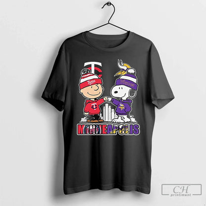 Premium Charlie Brown Minneapolis Twins X Snoopy Minneapolis Vikings