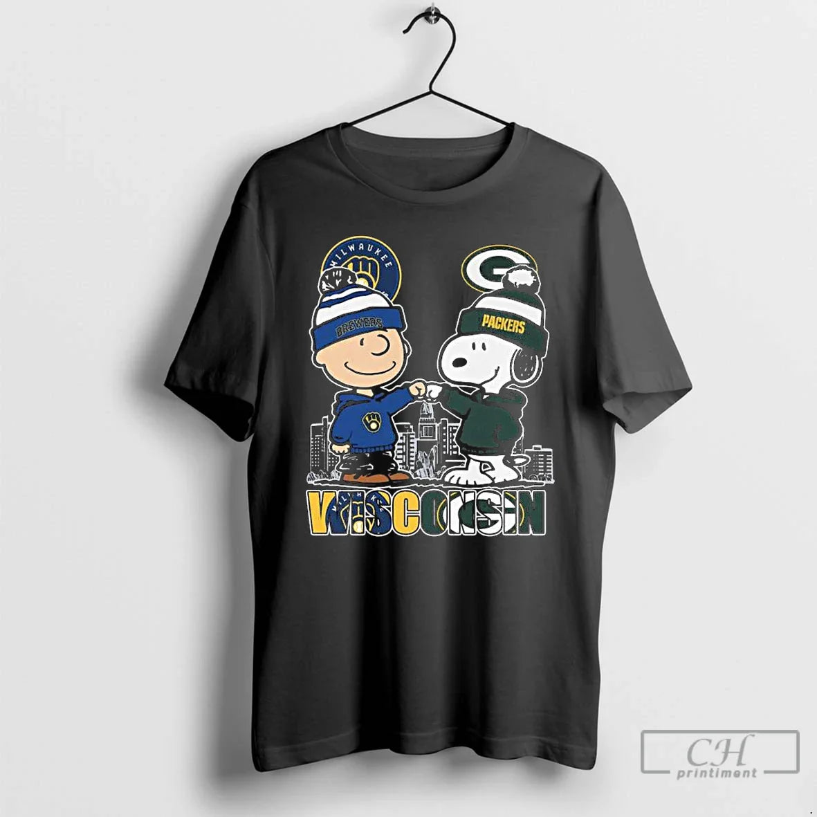 Premium Charlie Brown Wisconsin Milwaukee Brewers X Snoopy Green Bay