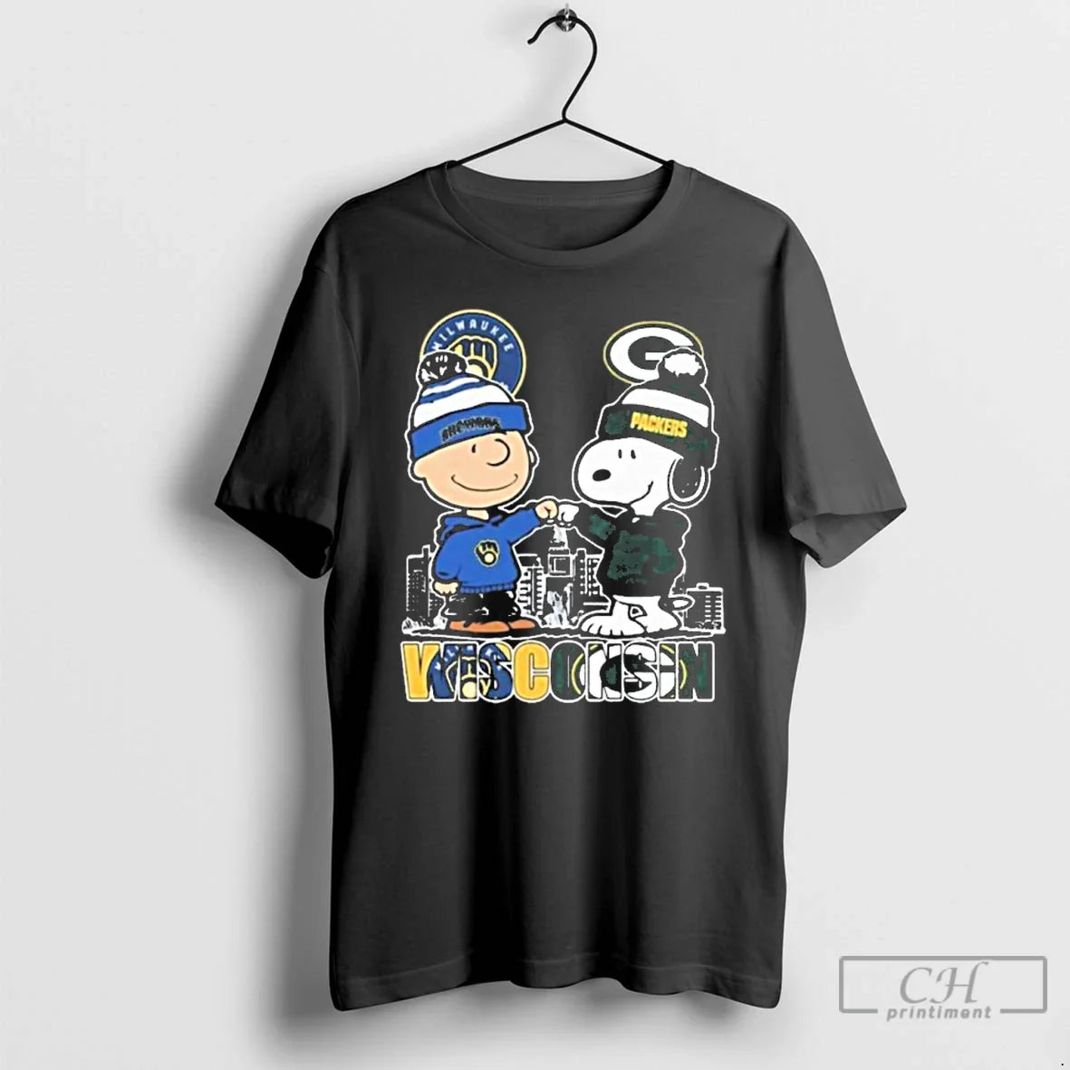 Premium Charlie Brown Wisconsin Milwaukee Brewers X Snoopy Green Bay