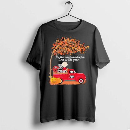 Premium Charlie Brown And Snoopy Truck Georgia Bulldogs Its Great