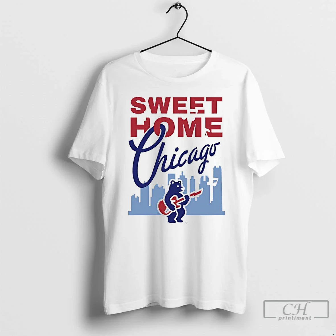 Premium Chicago Cubs Sweet Home Chicago City Skyline TShirt Authentic