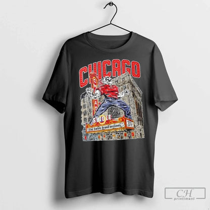 Premium Chicago Theatre Monster Swolenation Halloween Skeleton Hoodie
