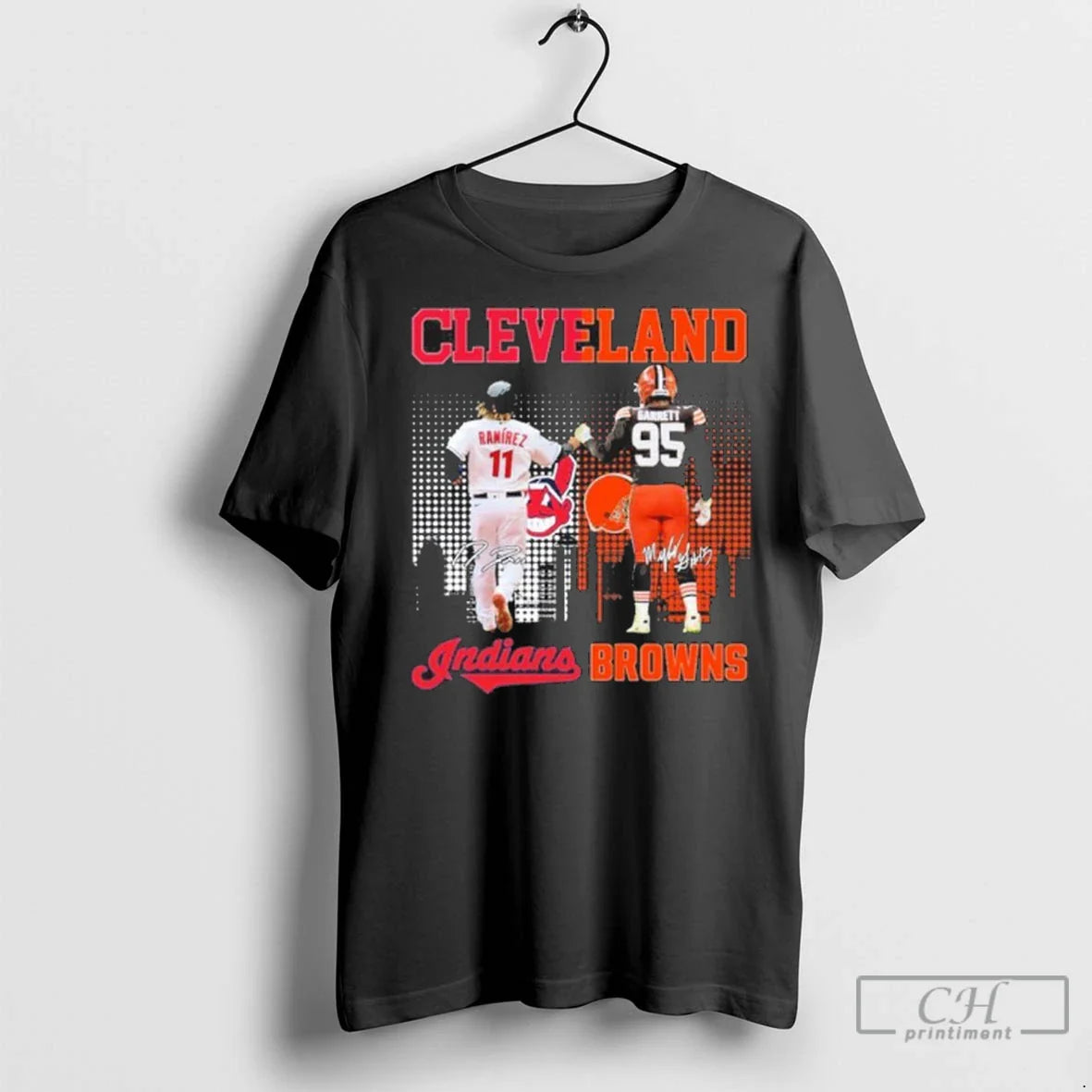 Premium Cleveland Indians Jose Ramirez And Myles Garrett Browns Tee