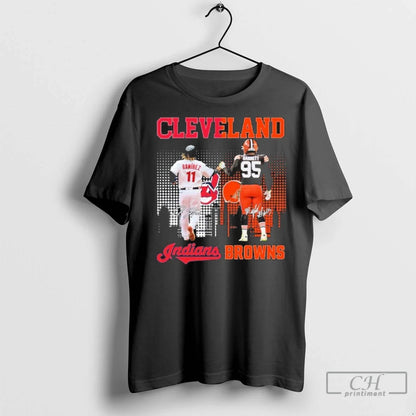 Premium Cleveland Indians Jose Ramirez And Myles Garrett Browns Tee