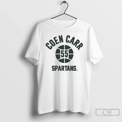 Premium Coen Carr Hoops 55 Michigan State Spartans Tee Elegant Look