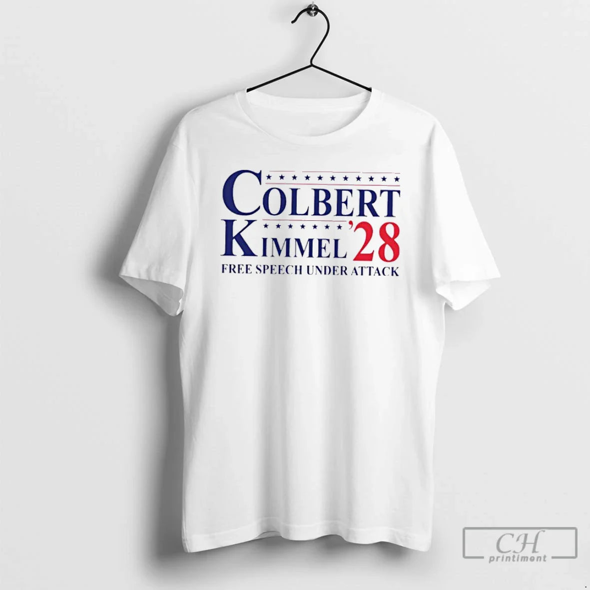 Premium Colbert Kimmel 2028 Free Speech Under Attack T Shirts Long