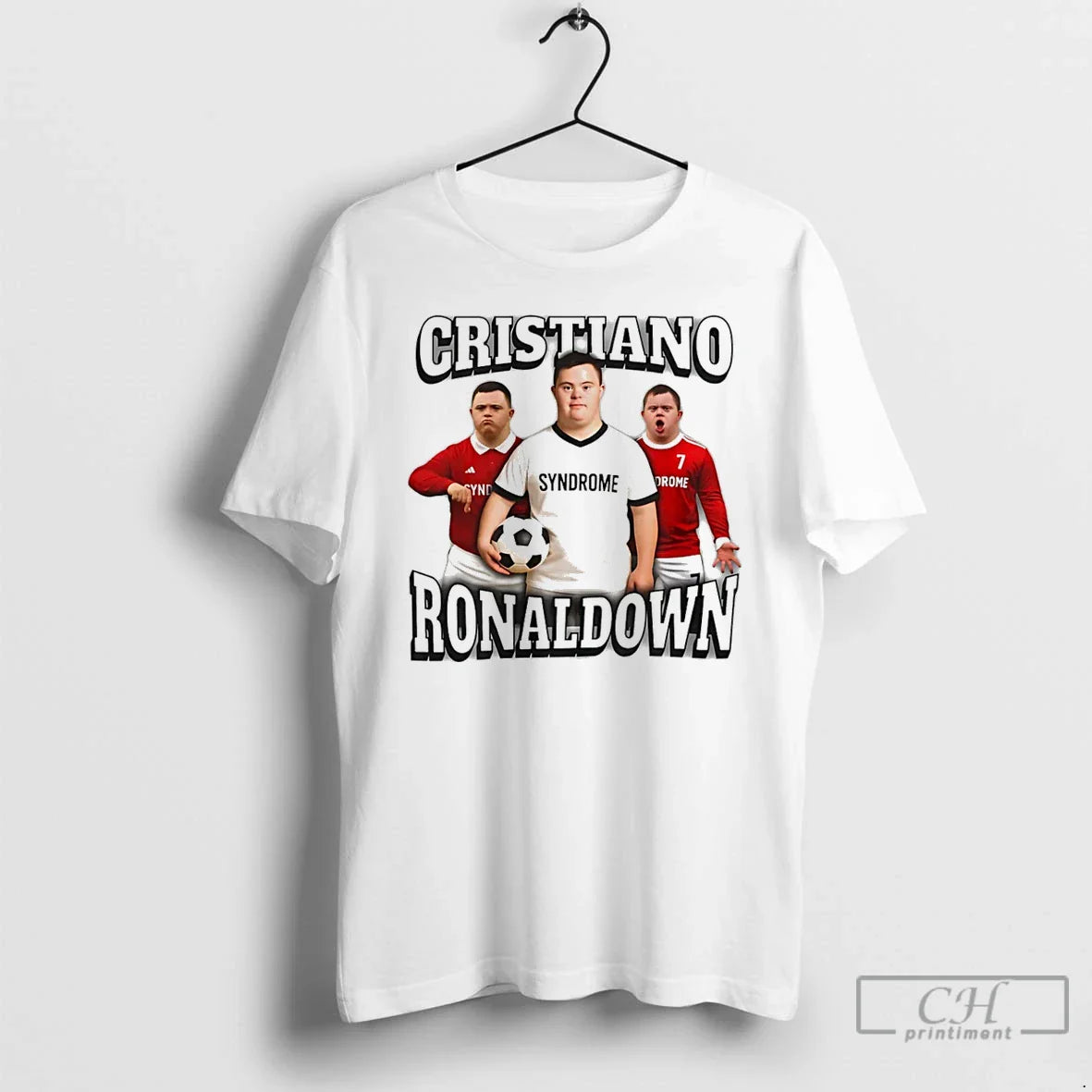 Premium Cristiano Ronaldo X Down Syndrome T Shirts Hoodie Vintage Art