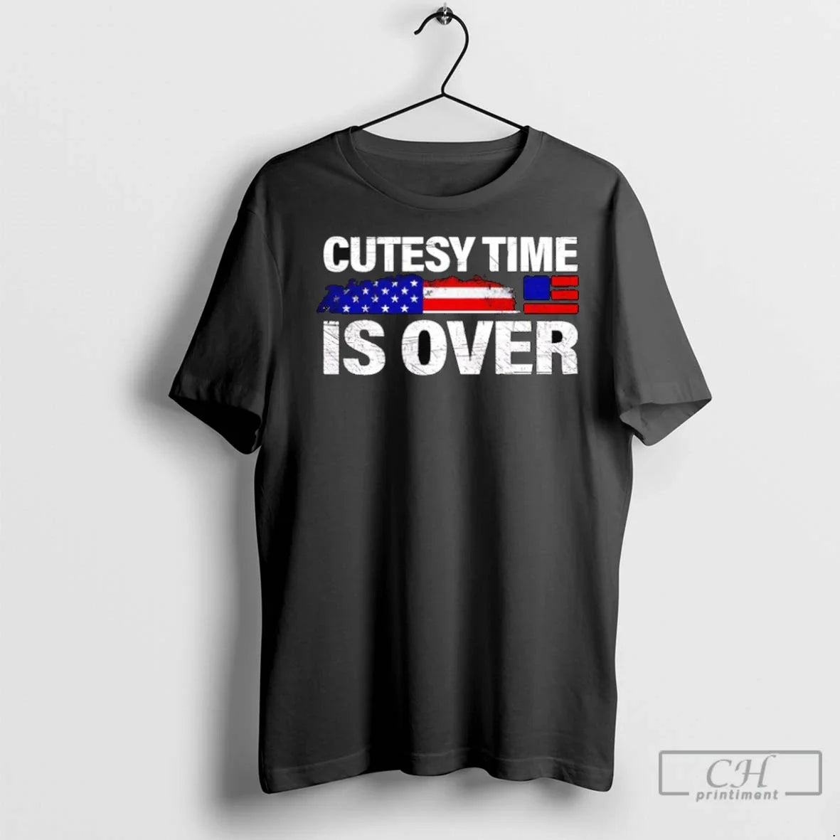 Premium Cutesy Time Is Over Usa Flag Tank Top Unique Design