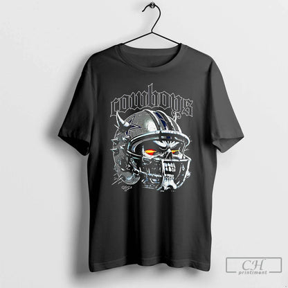 Premium Dallas Cowboys Football Skull Helmet Halloween T Shirts Tank