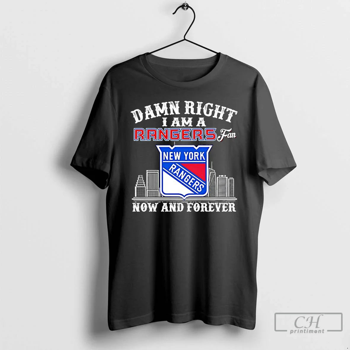 Premium Damn Right I Am New York Rangers Now And Forever Logo Hoodie