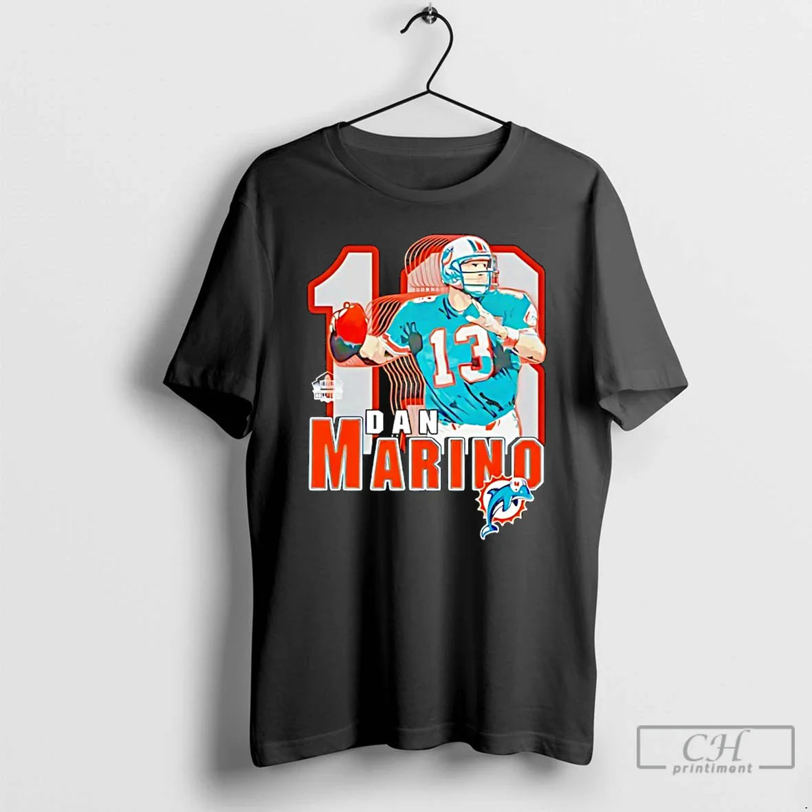 Premium Dan Marino 13 Miami Dolphins Football Hoodie Vintage Art