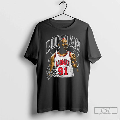 Premium Dennis Rodman 91 Worm Signature T Shirts Hoodie Classic