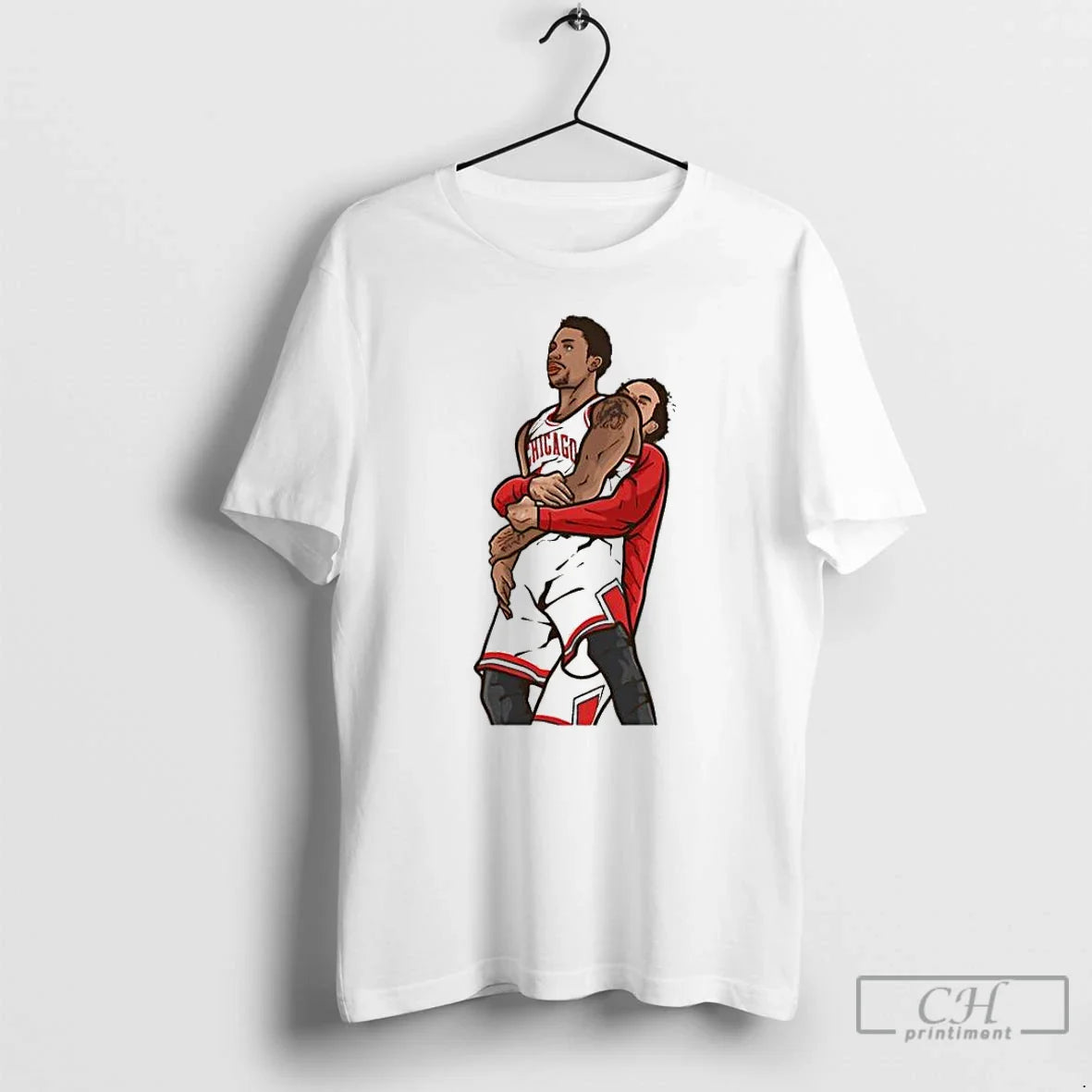 Premium Derrick Rose And Joakim Noah Game Winner Celebration T Shirts