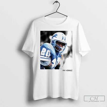 Premium Detroit Lions Barry Sanders Ash Pay Homage T Shirts Tank Top