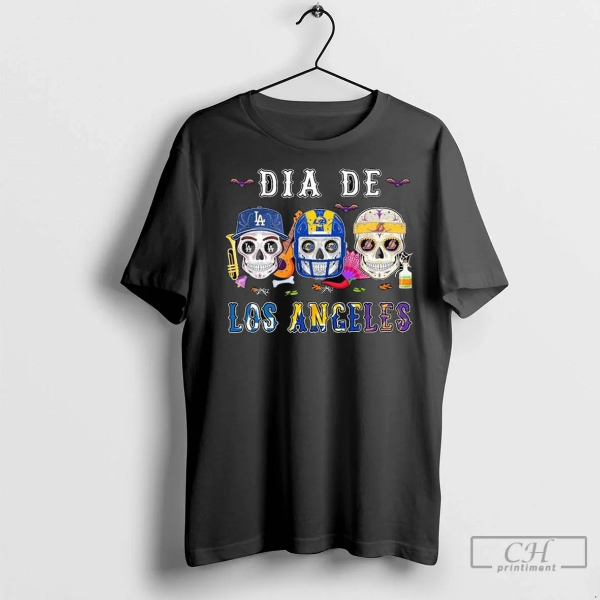 Premium Dia De Los Angeles City Sports Sugar Skull 2025 Long Sleve
