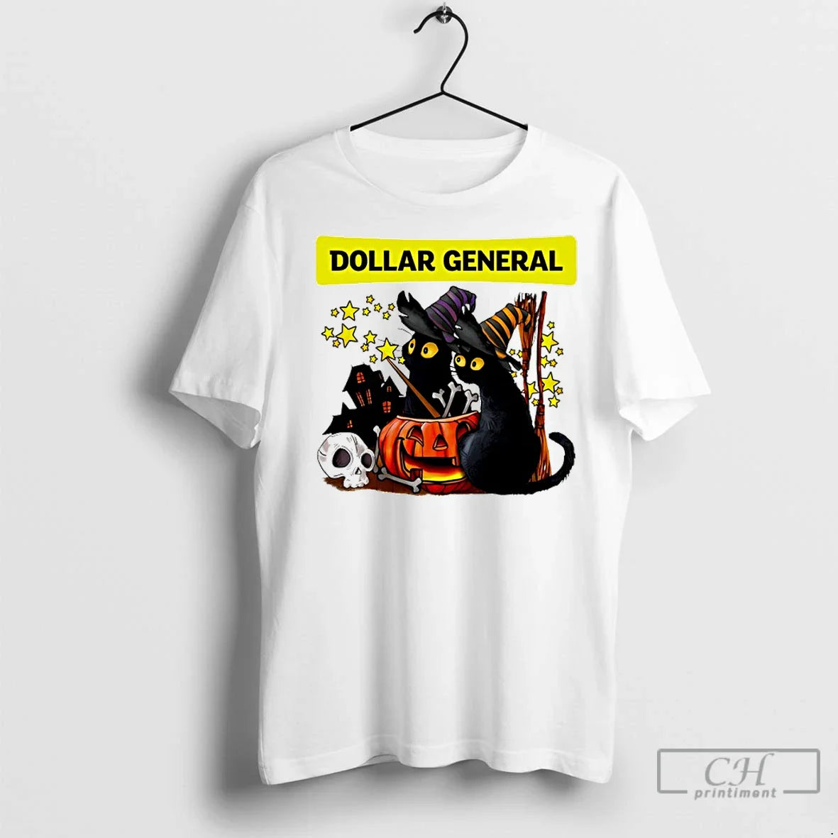 Premium Dollar General X Black Cat Witch Halloween Long Sleeve Modern