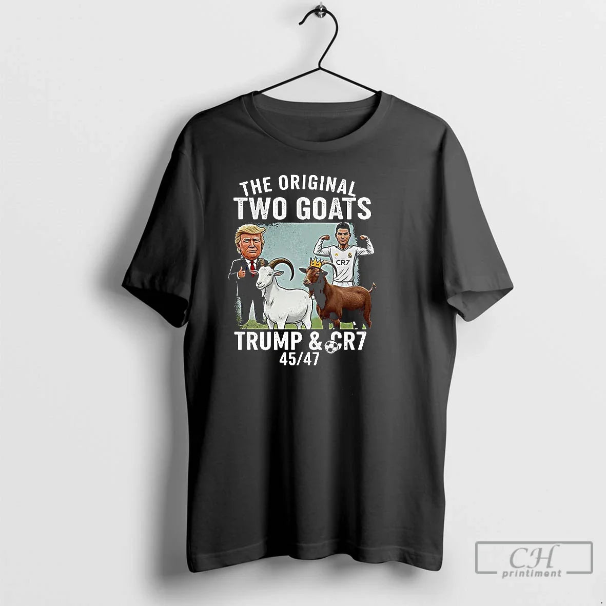 Premium Donald Trump And Cristiano Ronaldo Two Goats Shirt Trendy Art