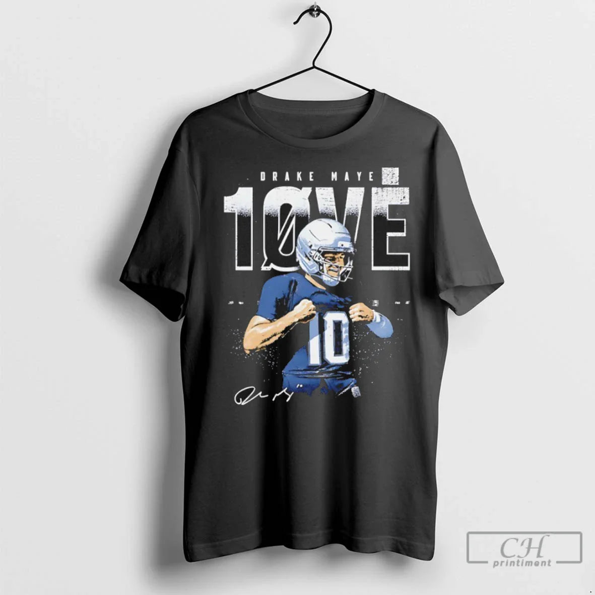 Premium Drake Maye 10 Love New England Supercam Celly Signature