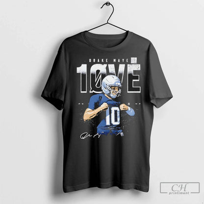 Premium Drake Maye 10 Love New England Supercam Celly Signature