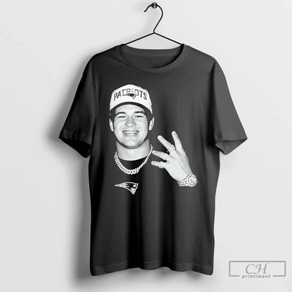 Drake Maye Diamond New England Patriots Ring Hand Long Sleeve Trendy