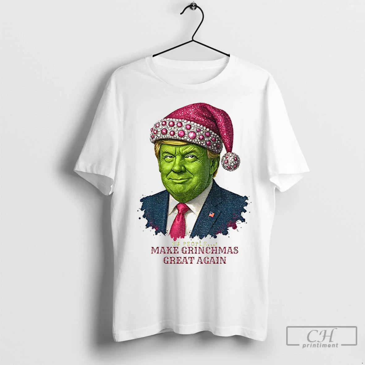 Premium Ew People Grinch Trump Parody Political Holiday Tee Vintage