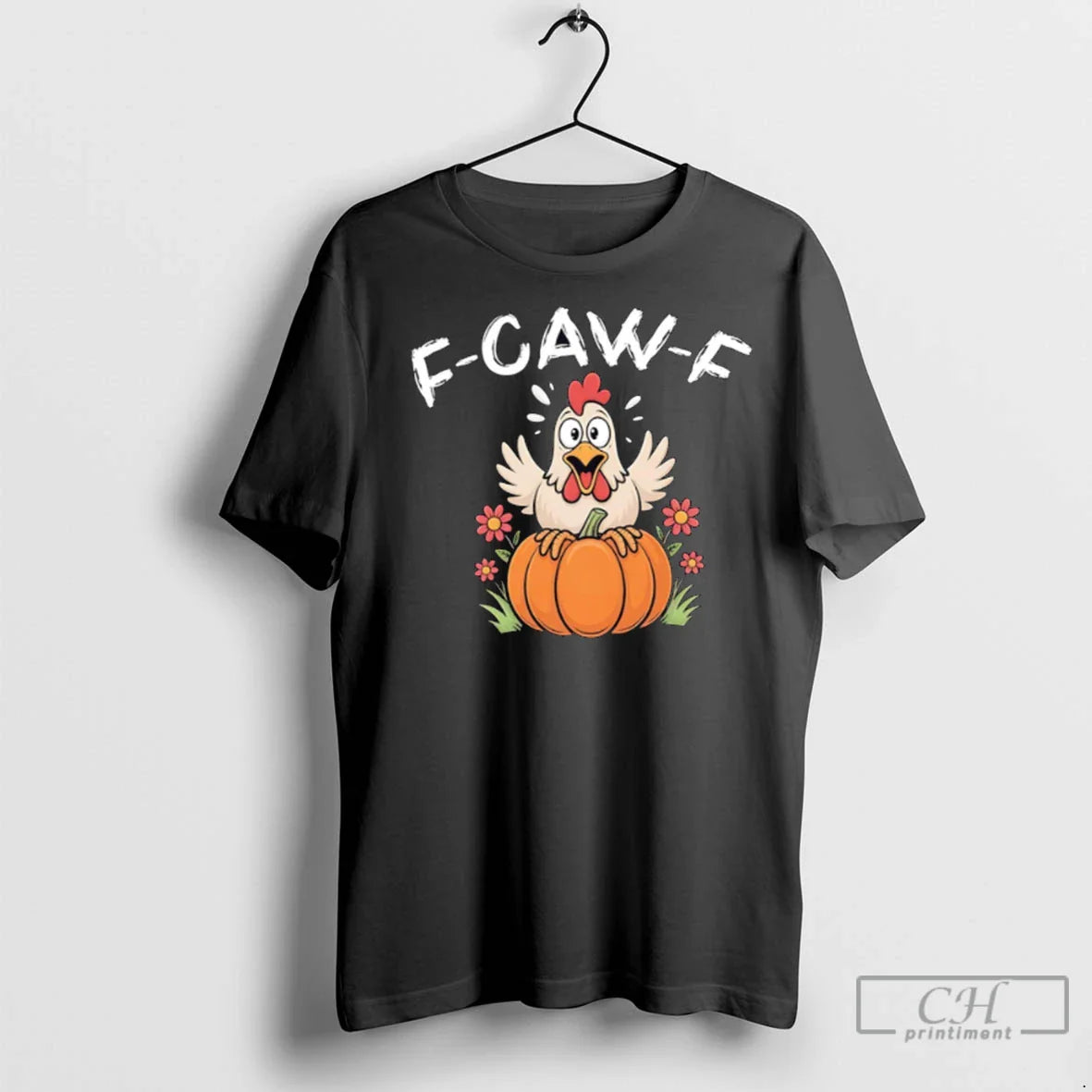 Premium F Caw F Halloween Sassy Raven Rooster Hoodie Retro Gift
