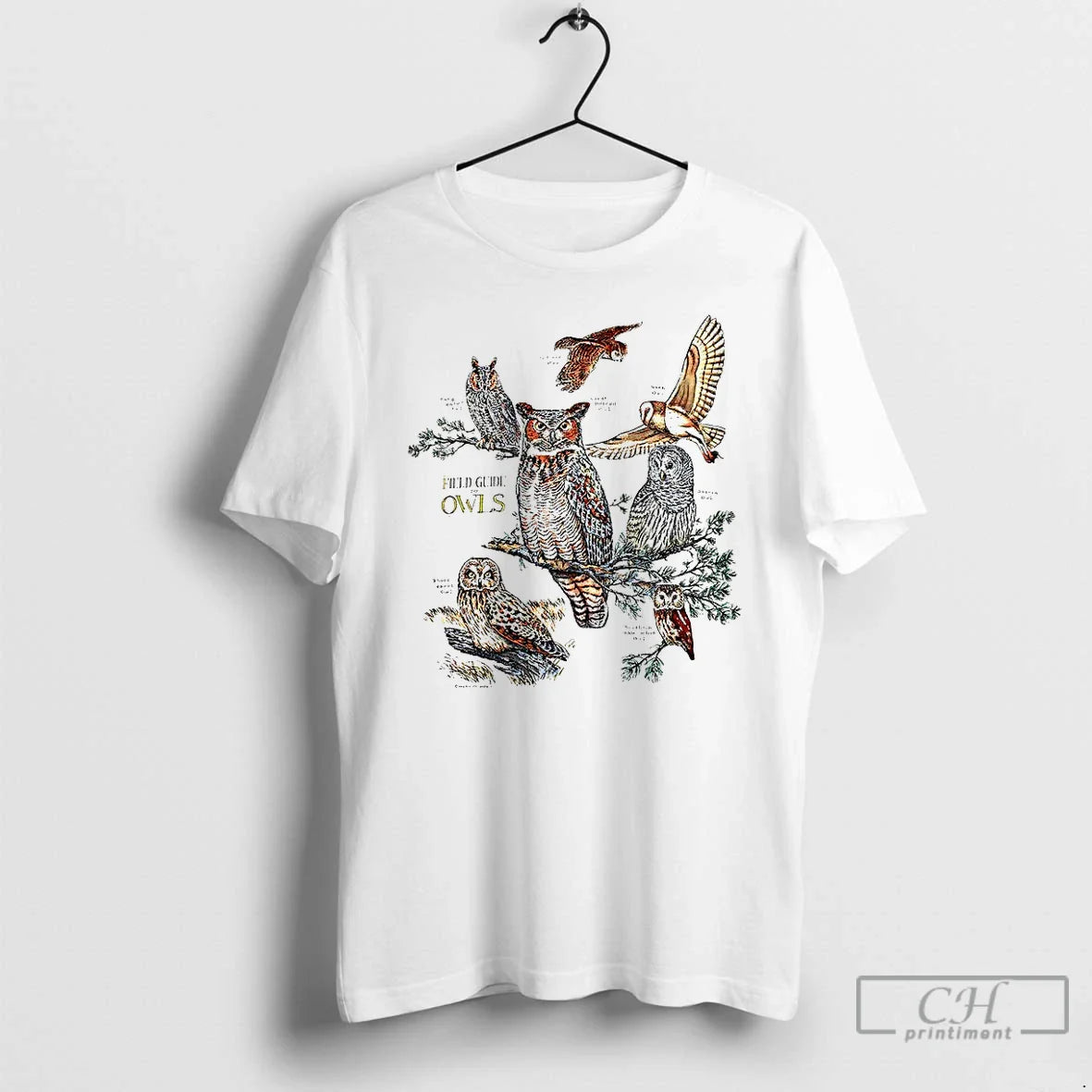 Premium Field Guide To Owls Illustration Nature T Shirts Shirt