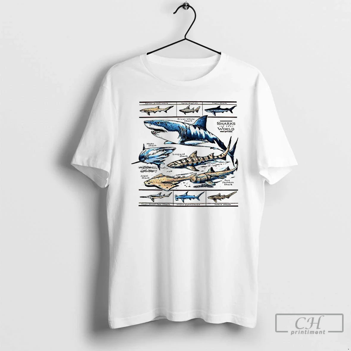 Premium Field Guide To Sharks World Illustration Marine Life T Shirts
