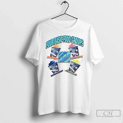 Premium Four Basic Food Groups Brain Freeze Tee Modern Look