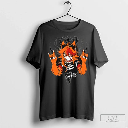 Premium Fox Rock Metal Orange Anime Hoodie Premium Look
