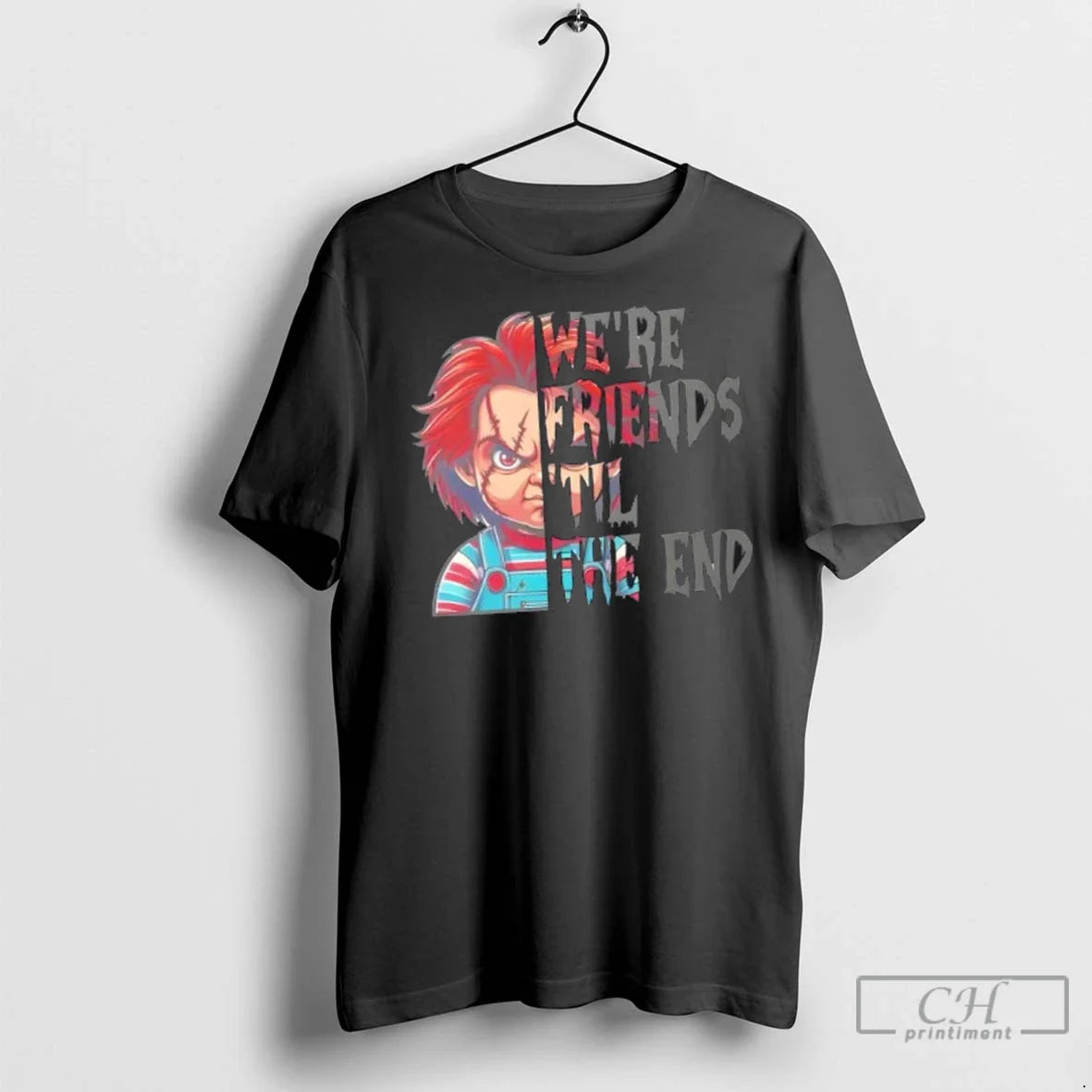 Premium Friends Til End Creepy Doll Horror Movie Halloween Tank Top
