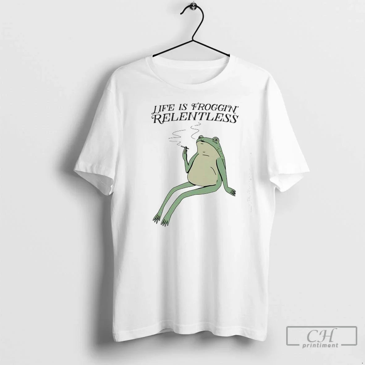 Premium Frog Smoking Life Is Froggin Relentless Shirt Retro Look