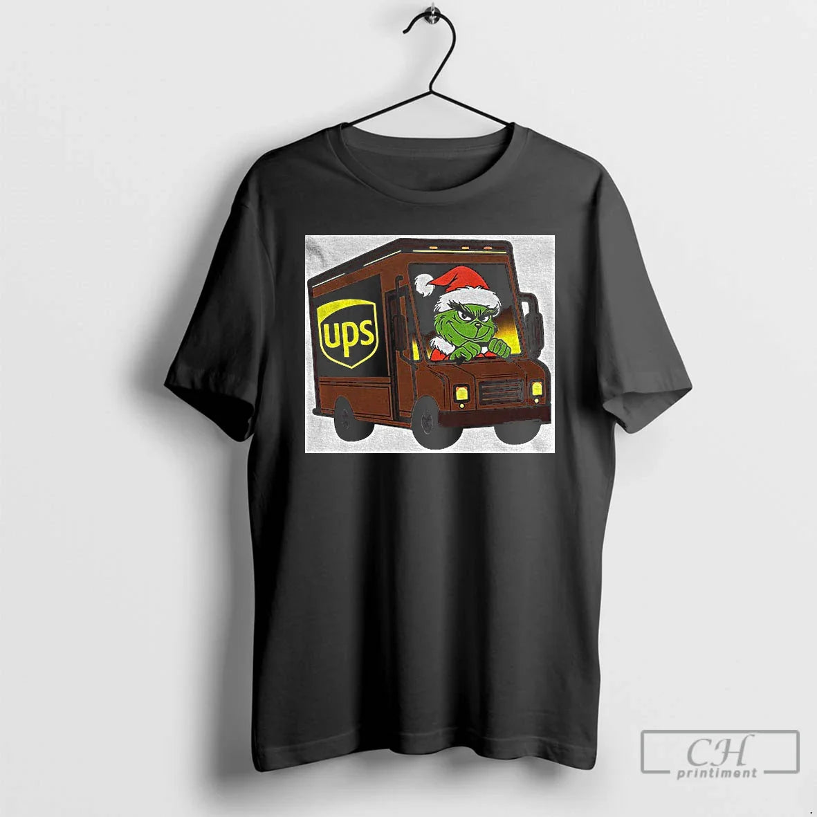 Premium Grinch Santa Claus Ups Truck Merry Tee Retro Style