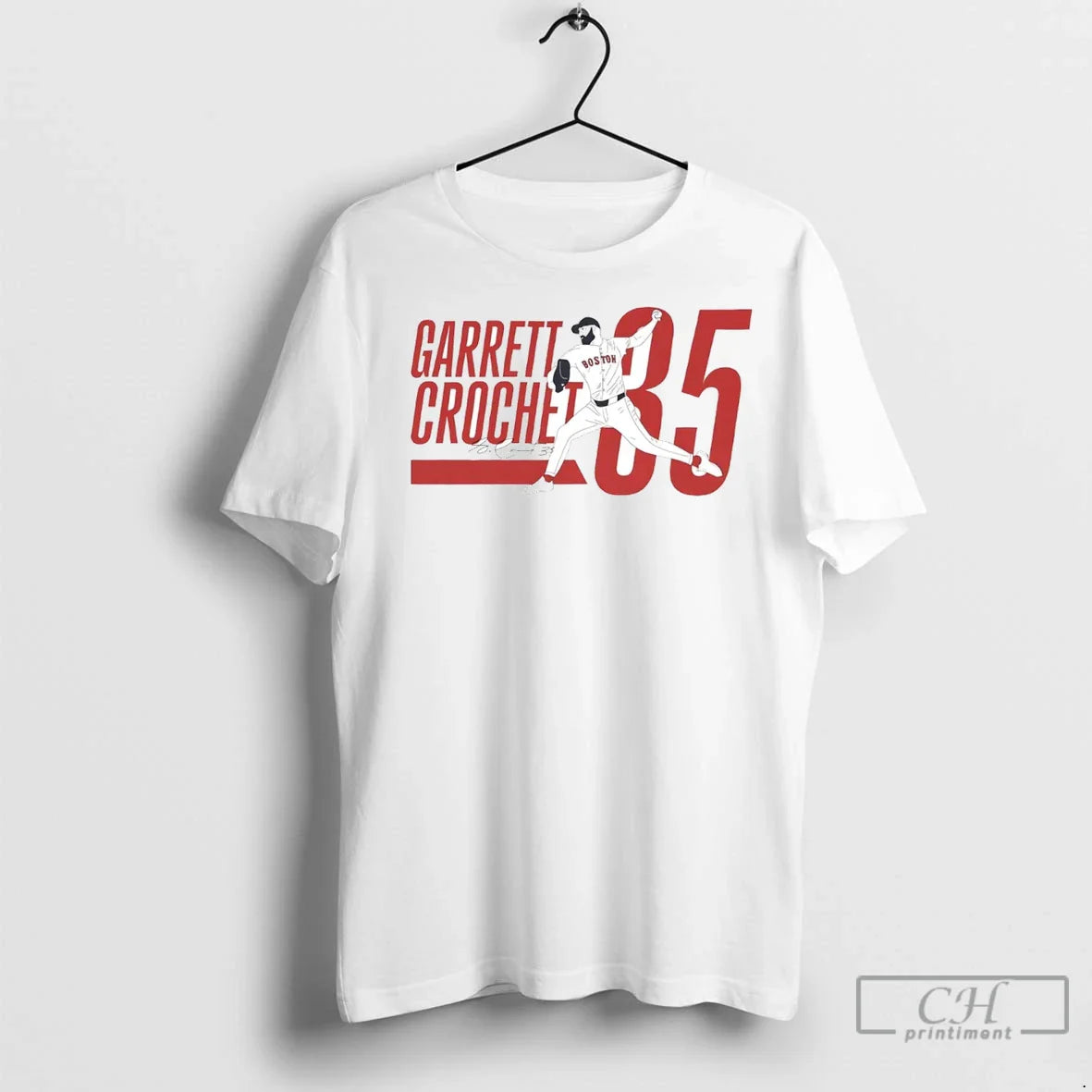 Premium Garrett Crochet Pitching Boston Red Sox Tee Classic Design