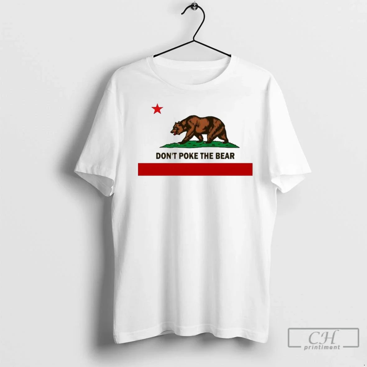 Premium Gavin Newsom Dont Poke Bear California Flag Ornaments Tank