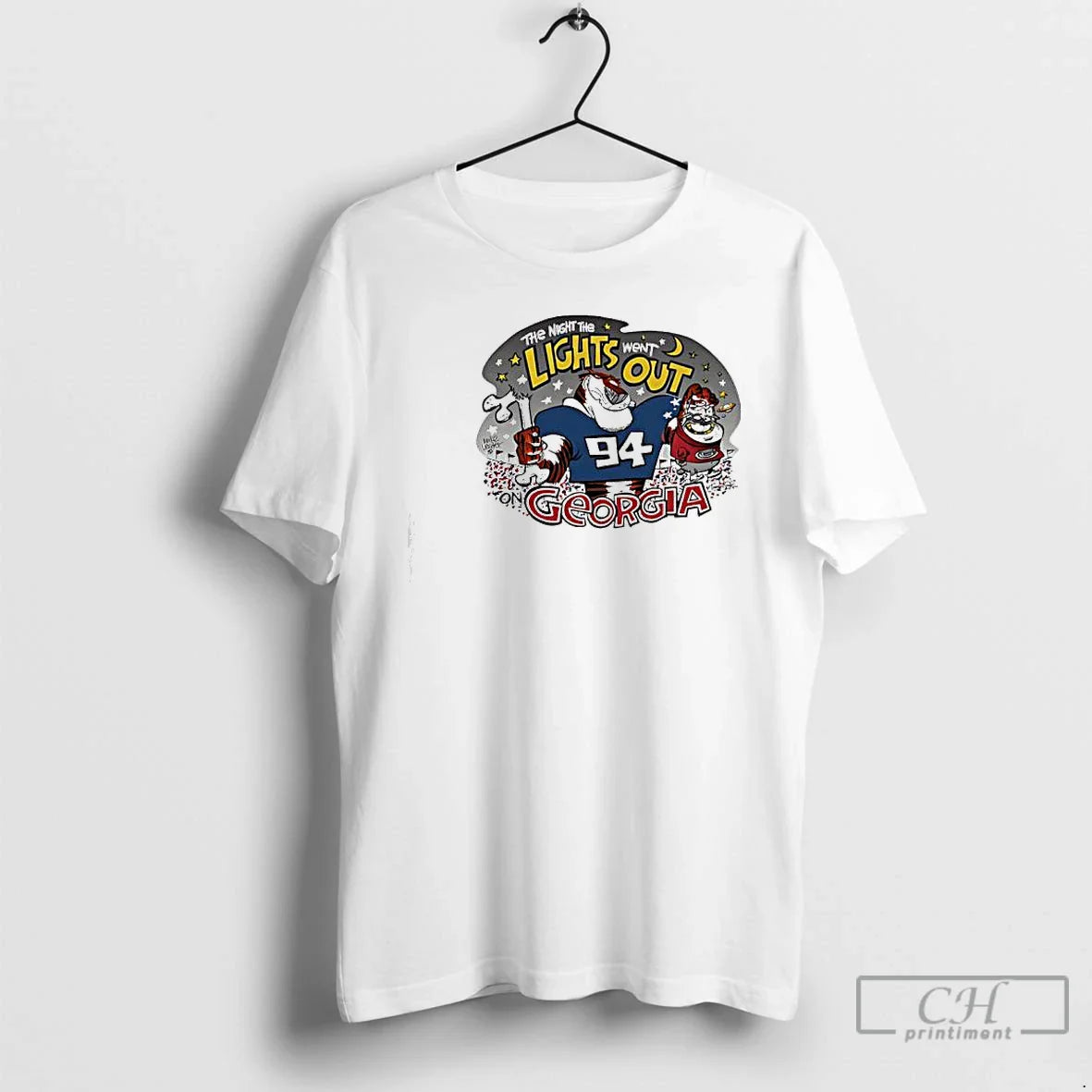 Premium Georgia 94 Night Lights Went Out T Shirts Tee Premium Look