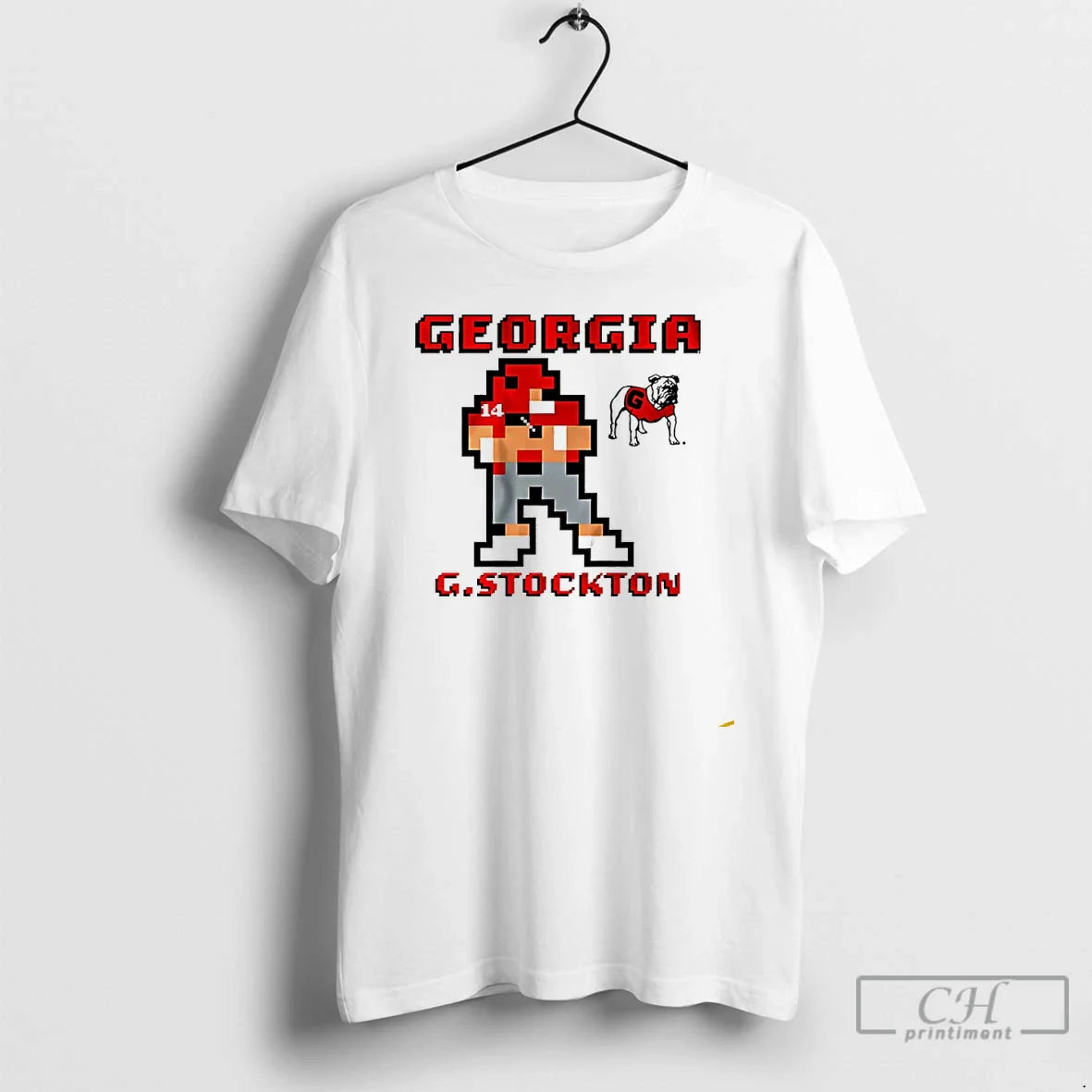 Premium Georgia Bulldogs Football Gunner Stockton Pixel T Shirts Long