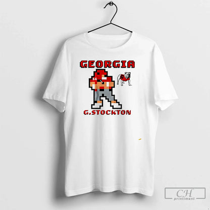 Premium Georgia Bulldogs Football Gunner Stockton Pixel T Shirts Long