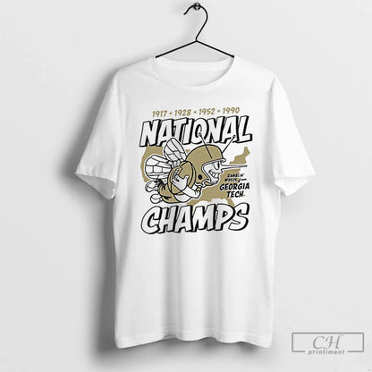 Premium Georgia Tech Yellow Jackets Football Four Time National
