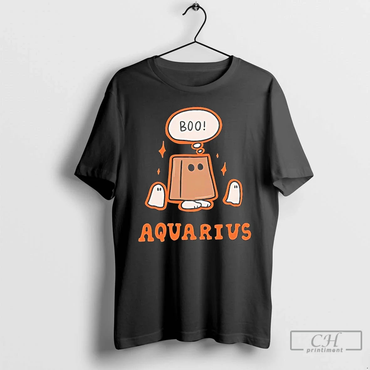 Premium Ghost Boo Aquarius T Shirts Tee Premium Art
