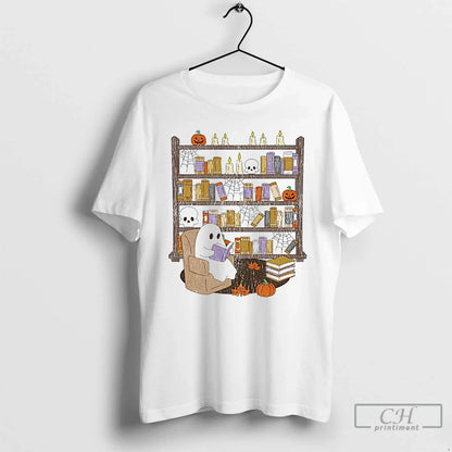 Premium Ghost Library Spiderweb Halloween T Shirts Tank Top Stylish