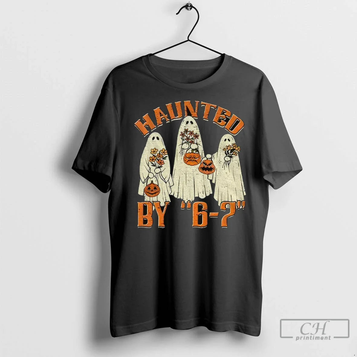Premium Ghost Pumpkin Haunted 6 7 Meme Halloween 2025 Tank Top