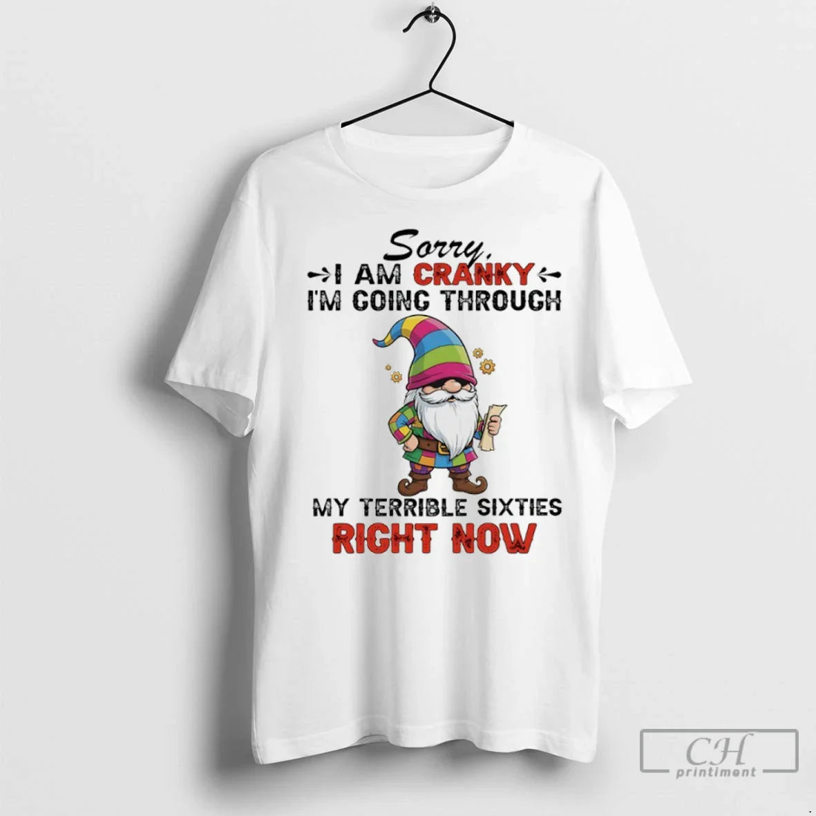 Premium Gnome Sorry I Am Cranky Im Going Through My Terrible Sixties