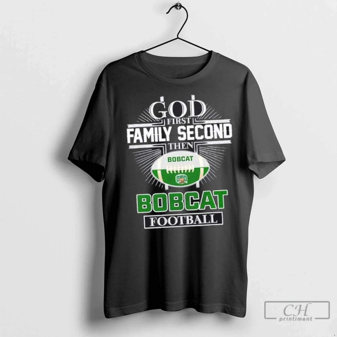 Premium God First Family Second Then Ohio Bobcats Football Cross Tank