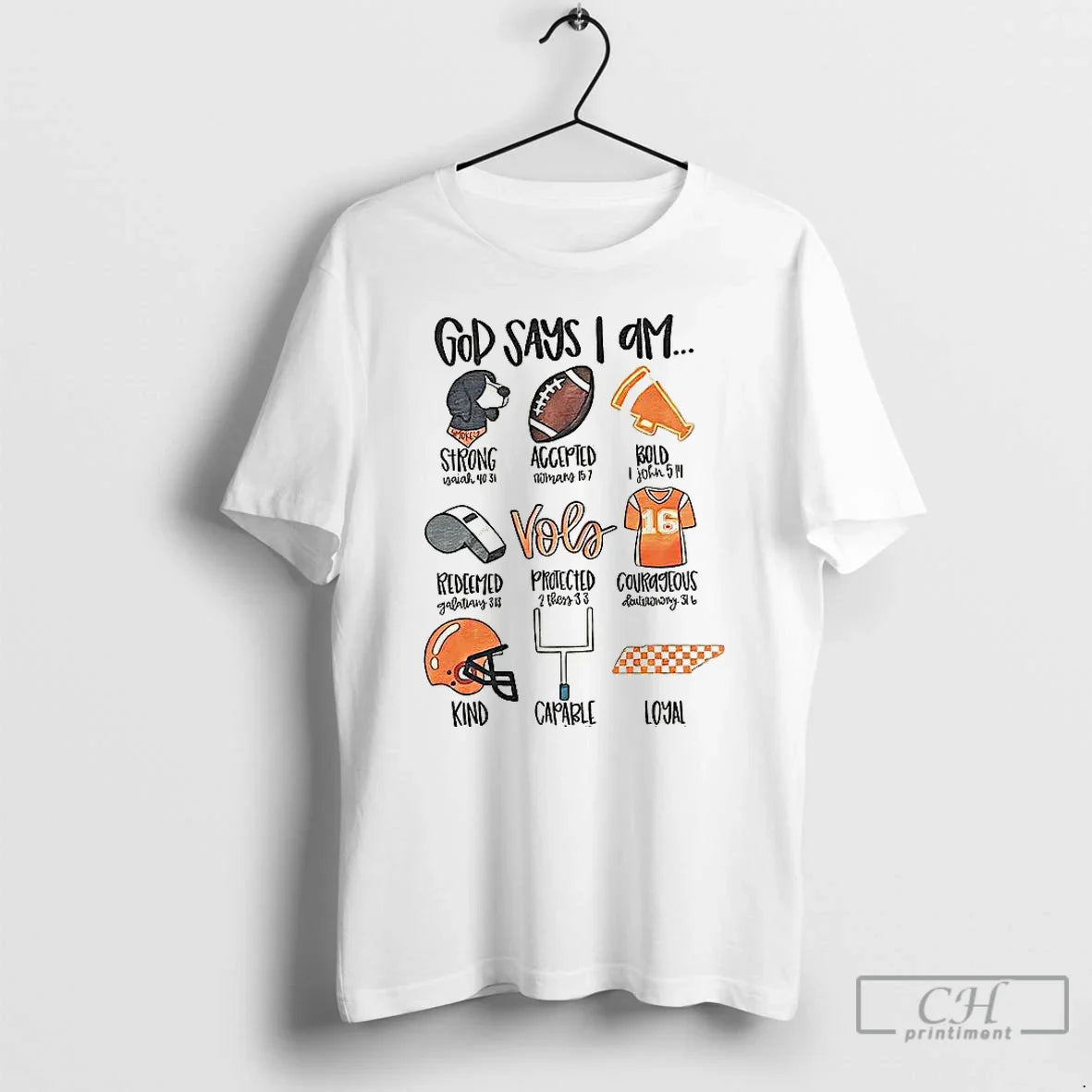 Premium God Says I Am Tennessee Volunteers Football Fans T Shirts