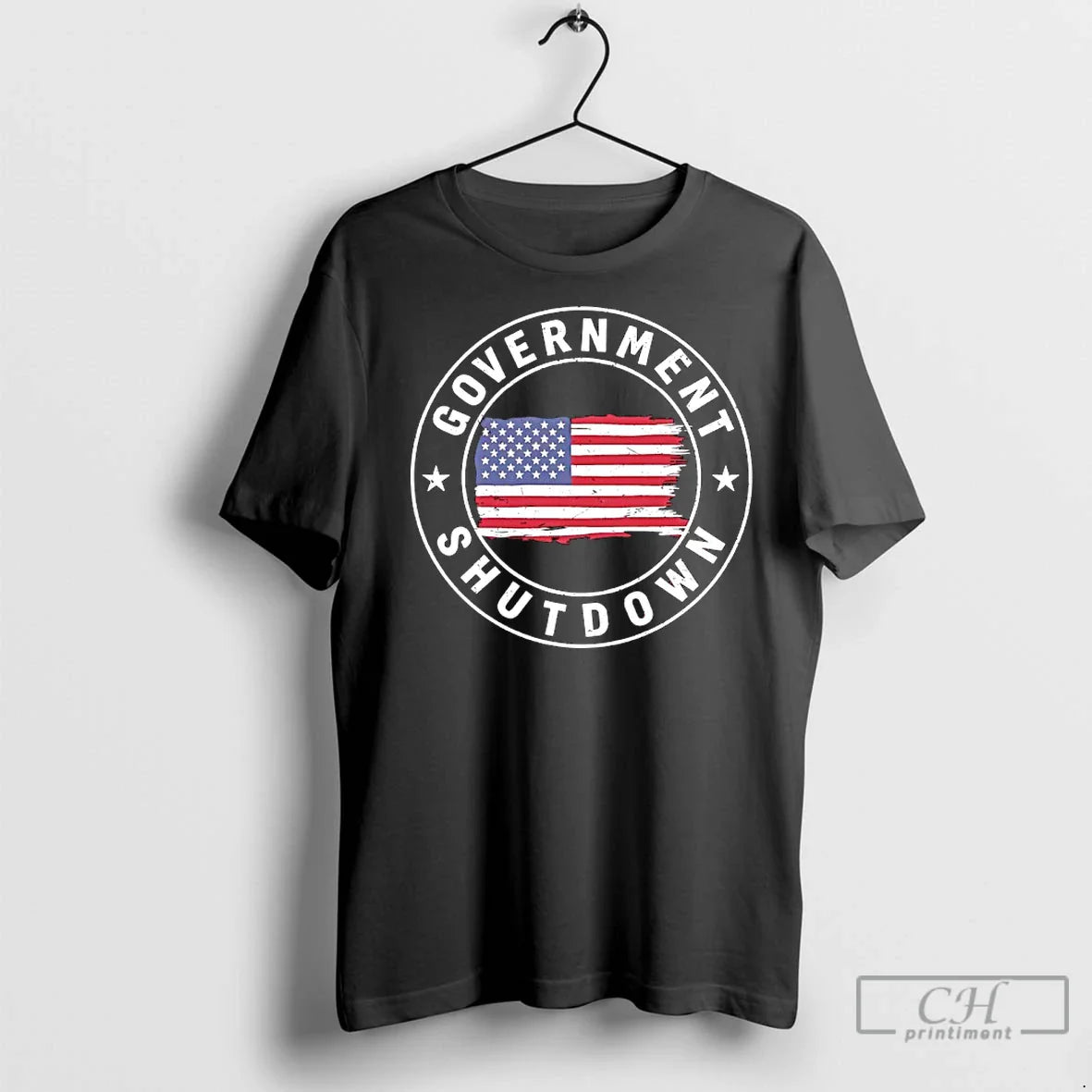 Premium Government Shutdown American Flag Logo Hoodie Unique Look