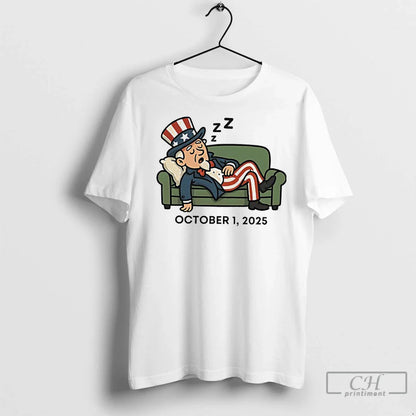 Premium Government Shutdown October 1 2025 Uncle Sam Shirt Authentic